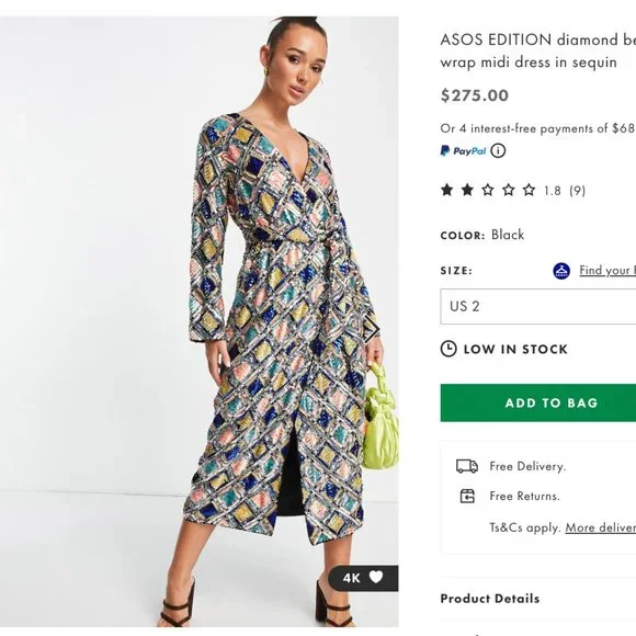 asos edition sequin wrap midi dress ASOS Edition Curve + Batwing Sleeve Sequin Wrap Midi Dress in Gold